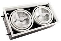 Faretto incasso orientabile doppio 2x15W dimmerabile 2700K