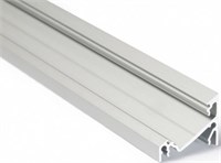 Profilo in alluminio anodizzato angolare 30°/60° 2mt cover opaca per strip 14mm