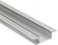 Profilo in alluminio da incasso cartongesso 2mt cover opaca per strip 30mm