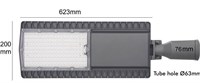 Lampione stradale 100W led bridgelux 4000K 150°x90° IP66 IK10 garanzia 5 anni