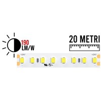 Strip led 2835 IP20 19,2W/mt 190LM/W 24V 4000K ALTA LUMINOSITa' 20 METRI