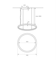 Lampada a sospensione circolare bianca 54W Ø90cm 4000K garanzia 5 anni