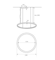 Lampada a sospensione circolare bianca 77W Ø120cm 2700K garanzia 5 anni