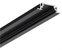 Profilo in alluminio NERO da incasso BASSO 2mt cover opaca c per strip 10mm