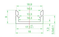 Profilo In Alluminio Da Appoggio Basso Nero 3Mt Cover Opaca Per Strip 12Mm