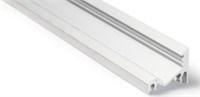 Profilo in alluminio anodizzato angolare 30°/60° 2mt cover opaca per strip 10mm