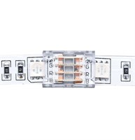 PACK 10PZ connettorI di giunzione TRASPARENTE per strip led da 10mm RGB