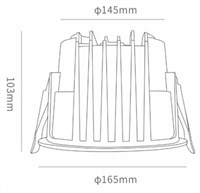 Downlight incasso IP44 LED COB 36W 3000K UGR11 FORO Ø145MM DRIVER LIFUD