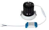 faretto orientabile 12w 220v 3000k bianco/nero cri90 incasso Ø100mm