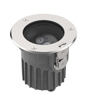 Faretto da incasso calpestabile e orientabile inox 18w 24v ip67 3000k cassaforma inclusa