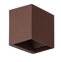 Applique da parete CUBO IN ALLUMINIO CORTEN MONOEMISSIONE 10W IP65 CCT SELEZIONABILE