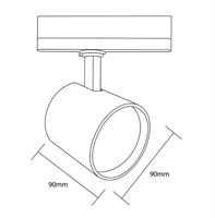 Faretto binario trifase bianco 25W 4000K 130LM/W driver philips CRI90