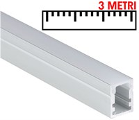 Profilo in alluminio mini 3mt cover opaca per strip 7mm - FINE SCORTE