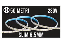 STRIP LED SMD2835 230V SLIM 10W/MT 4000K IP44 TAGLIO 10CM 6,5MM