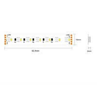 Strip led 2216+2835 IP65-TR 19,2W/mt 24V RGB+4000K 224LED/mt cri90