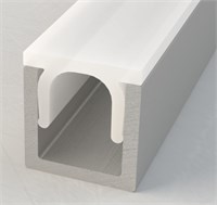 Profilo in alluminio appoggio/incasso 2mt 8x8mm per strip da max. 5mm - Min. 10pz