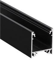 Profilo in alluminio da appoggio NERO 2mt con cover opaca per strip 20mm