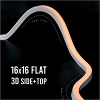 flex neon 1616 flat 3D Side & top view 10w/mt 24v 3000K ip67 5 metri