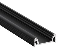 Profilo in alluminio nero da appoggio 2mt cover opaca per strip 14mm