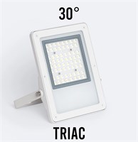 Proiettore slim bianco 50W IP65 30° 4000K 7500Lm IK08 dimmerabile TRIAC