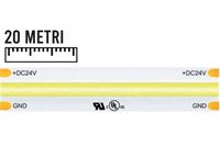 Strip led COB IP20 SOLDERLESS 4000K 10W/mt 24V 8mm 20 METRI