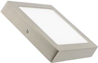 Plafoniera quadrata 18W argento 4000K 225X225MM