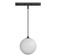 Faretto sfera sospeso MOON binario nero 48V 5W 3000K 180° l. cavo 140cm DIMMERABILE serie MINI7
