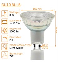 Lampada led GU10 in cristallo 8W 4000K 24° 150LM/W