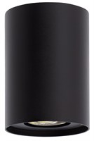 Applique cilindro da soffitto in alluminio nero