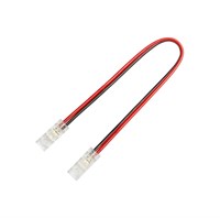 Connettore trasparente doppio per strip 5mm con cavo l.15cm PACK 10 PEZZI