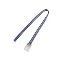 Connettore per strip led SMD RGBW IP20 da 10mm con cavo l.25cm - Pacco 10PZ