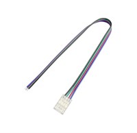 Connettore per strip led SMD RGB IP20 da 10mm con cavo l.25cm - Pacco 10PZ