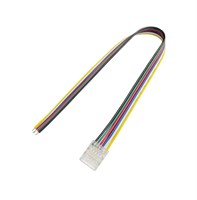 Connettore per strip led SMD RGB+CCT IP20 da 12mm con cavo l.25cm - Pacco 10PZ