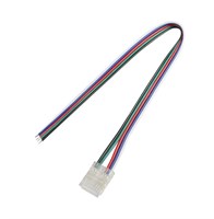 Connettore per strip led COB RGBW IP20 da 12mm con cavo l.25cm - Pacco 10PZ
