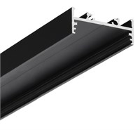 Profilo in alluminio NERO da appoggio basso 2mt per strip 30mm