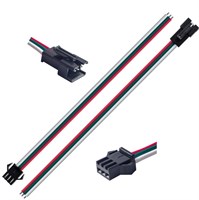 COPPIA CONNETTORI MASCHIO + FEMMINA 3PIN JST 20AWG - CAVO 15cm IP20