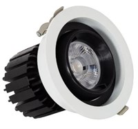 faretto orientabile 12w 220v 4000k bianco/nero cri90 incasso &Oslash;100mm