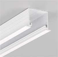 Profilo In Alluminio Bianco Da Incasso Alto 2Mt Cover Opaca Per Strip 18Mm
