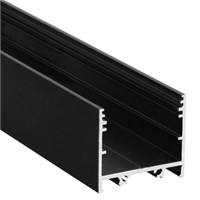 Profilo in alluminio NERO da appoggio alto 3mt per strip 30mm - ordine minimo 10pz