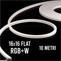 flex neon 1616 flat top view 15w/mt 24v RGB+3000K ip67 Rolla 10 metri