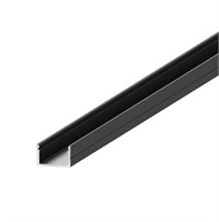 Profilo in alluminio da appoggio largo nero 23x15 2mt cover opaca per strip 18mm