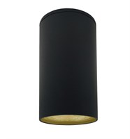Applique cilindro da soffitto in alluminio nero IP65 &Oslash;60x100mm