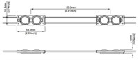 MODULO 2 LED 0,72W 12V 170LM/W 3000K 170° per profondità 2,5cm aurora