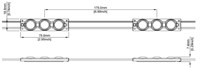 MODULO 3 LED 1,08W 12V 170LM/W 3000K 170° per profondità 2,5cm aurora
