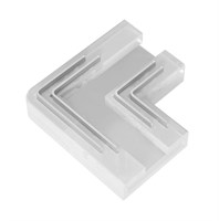 PACK 10PZ - Connettore di giunzione trasparente angolare 90° per 2 strip RGB COB 10mm