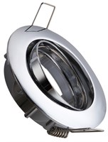 Portafaretto orientabile da incasso rotondo GU10 Ø81mm cromato