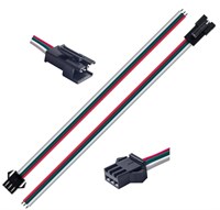 Coppia di connettori 3 pin jst/sm m+f con cavo per strip digitali