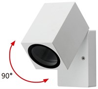 Applique CUBO da soffitto orientabile in alluminio BIANCO GU10