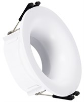 Portafaretto rotondo bianco ottica arretrata GU10/MR16 - materiale: PC