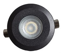 Faretto incasso nero 1W 4000K 12V IP65 foro Ø39mm + cassaforma